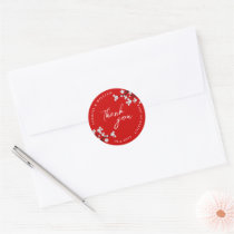 White Sakuras Thank You Favour Gift Label Sticker