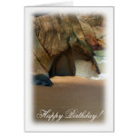White Sandy Beach; Happy Birthday Greeting Cards