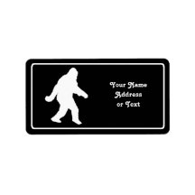 White Sasquatch Silhouette For Dark Backgrounds Personalized Address Labels