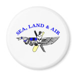 White Sea Land Air Fridge Magnet