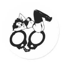 White Sexy Round Sticker