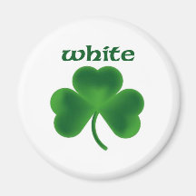 White Shamrock Fridge Magnet