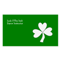 White Shamrock St. Patrick's Day Irish Good Luck Business Card Template