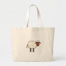 white sheep canvas bags