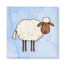 white sheep fridge magnet
