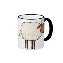 white sheep mug