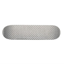 White Silver Carbon Fibre (Faux) Patterned Skate Decks