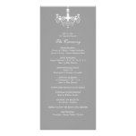 White & Silver Chandelier Wedding Program Rack Card Design