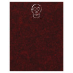 White Skull Sketch. On Red and Black. Personalized Letterhead
