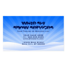 white sky snow services business card