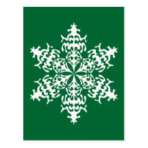 White Slowflakes Ice Crystals Postcards
