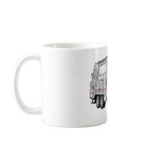 White Smiling Cartoon Garbage Truck Mugs