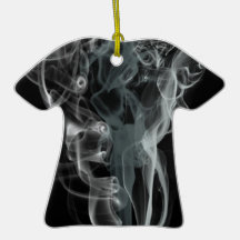 White smoke on black background christmas ornament