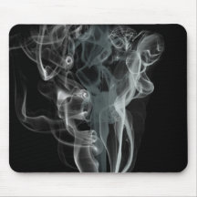 White smoke on black background mousepad