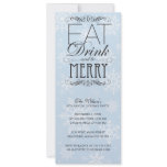 White Snowflakes - Eat Drink And Be Merry Custom Invite