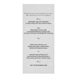 White Snowflakes on Silver Wedding Menu Rack Card Template