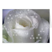 White sparkles card