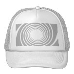 White spiral on light grey. hats