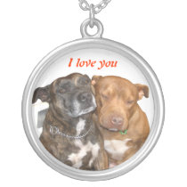 White Staffy I Love You Necklace