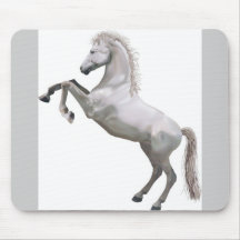 White Stallion Mouse Pads