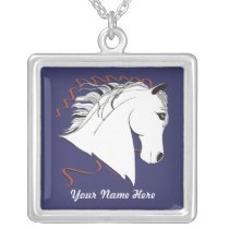 White Stallion Personalized Necklace