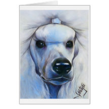 White Standard Poodle Card