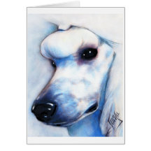White Standard Poodle Greeting Card