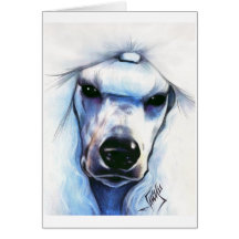 White Standard Poodle Greeting Card