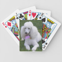White Standard Poodle Playing Cards