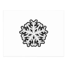 White star snowflake post cards