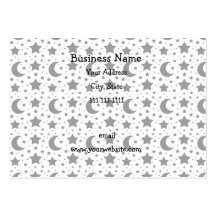 White stars and moon patterns business card template