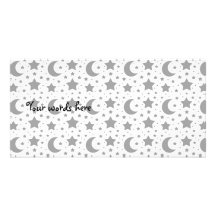 white stars and moon patterns photo greeting card