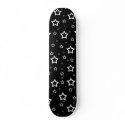White Stars on Black Background: Skateboard