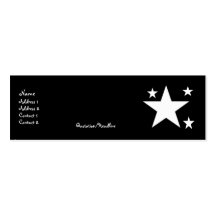 White Stars on Black Profile Cards Business Card Templates