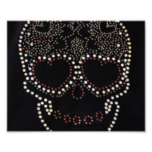 White Stone Skull, Black Background Photo