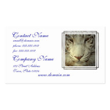 White Striped Tiger Business Card Template