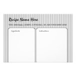 White Stripes Recipe Card Custom Announcement