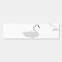 white swan icon bumper sticker