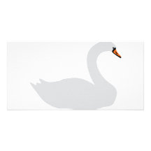 white swan icon photo card template