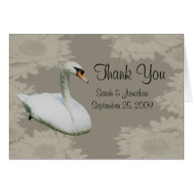 White Swan Wedding Personalized Thank You Card
