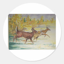 White Tail Deer On The Run Stickers