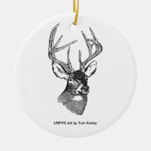 White Tailed Buck Christmas Ornaments