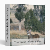 White-tailed deer buck 3 ring binder