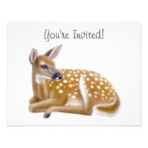 White Tailed Deer Fawn Invitation