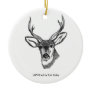 White Tailed Deer Line Art Ornaments