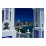 White terrace near the sea greeting card