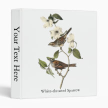 White-throated Sparrow - John Audubon Vinyl Binder