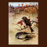 White-Throated Sparrows and Autumn Leaves posters