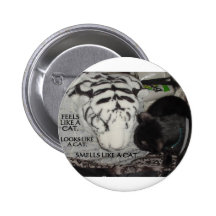 WHITE TIGER AND BLACK CAT PINBACK BUTTONS