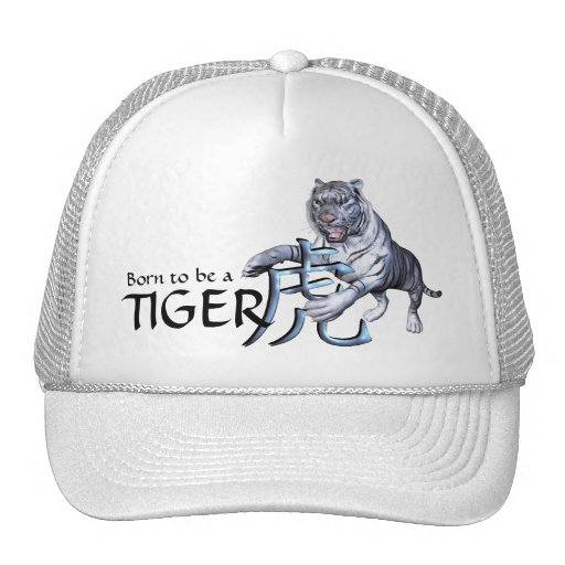 White Tiger and Chinese Symbol Hat